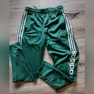 Adidas Green Joggers with White Stripes Large Size